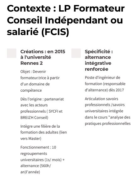 la licence FCIS